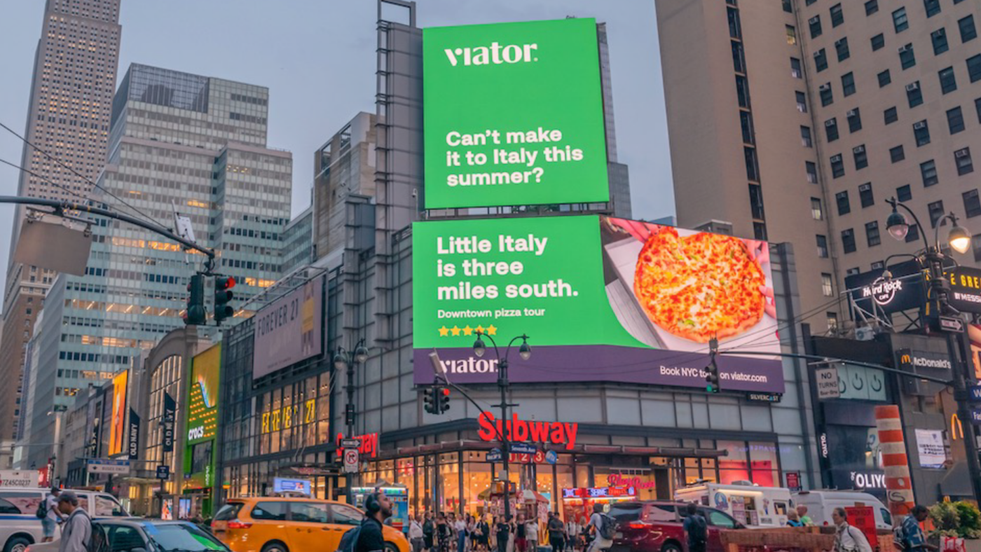 Travel Out Of Home Pizza Billboard Wrap Viator