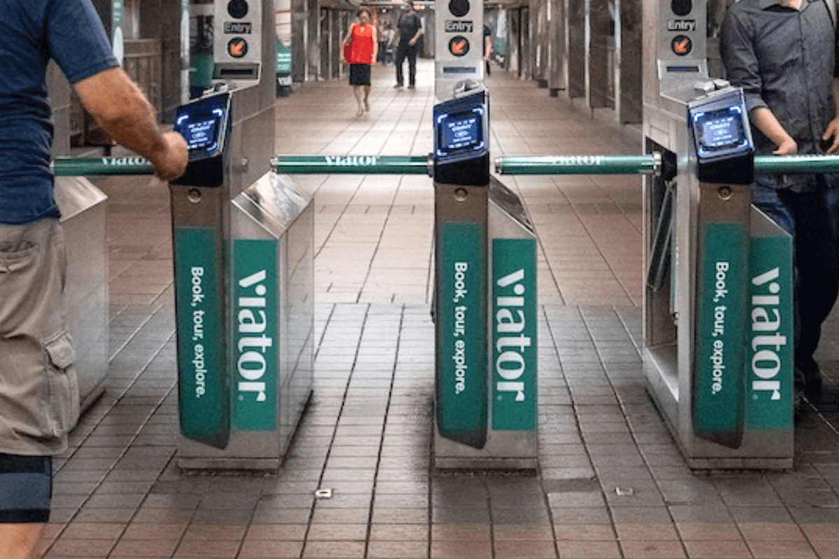 Mosaic Outdoors Subway Turnstiles